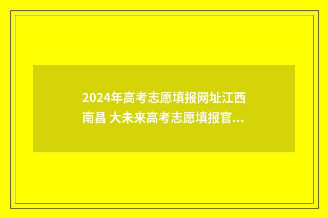 2024年高考志愿填报网址江西南昌 大未来高考志愿填报官网