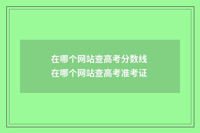 在哪个网站查高考分数线 在哪个网站查高考准考证