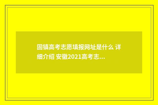 固镇高考志愿填报网址是什么 详细介绍 安徽2021高考志愿填报表样表