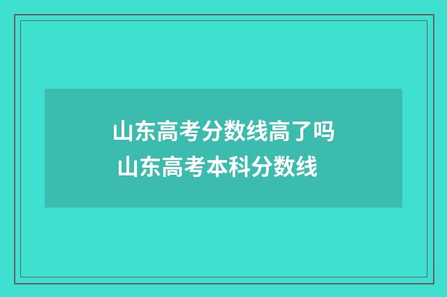 山东高考分数线高了吗 山东高考本科分数线