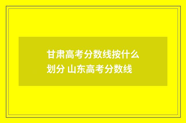 甘肃高考分数线按什么划分 山东高考分数线