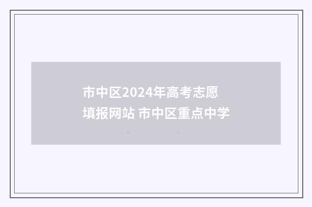 市中区2024年高考志愿填报网站 市中区重点中学