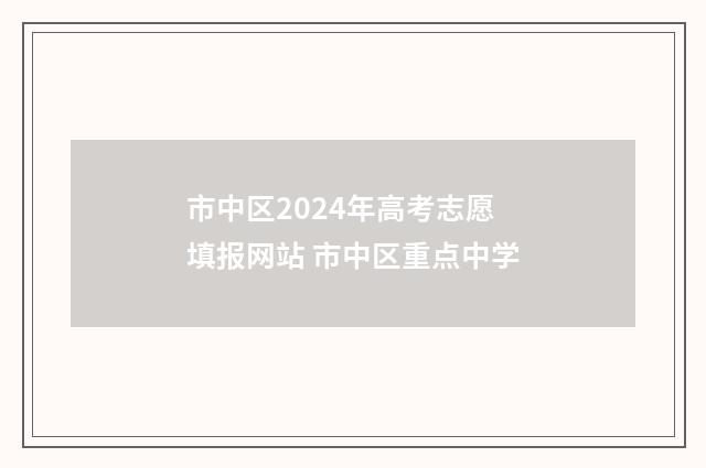 市中区2024年高考志愿填报网站 市中区重点中学
