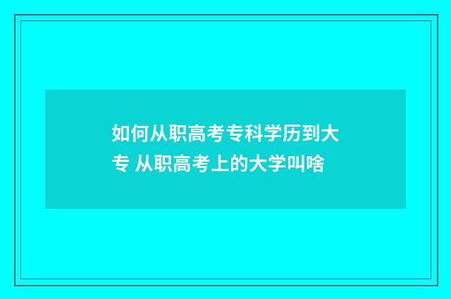 如何从职高考专科学历到大专 从职高考上的大学叫啥