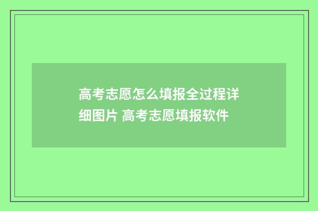 高考志愿怎么填报全过程详细图片 高考志愿填报软件