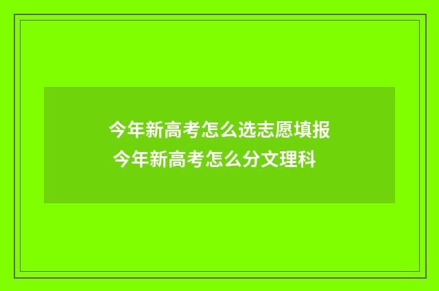 今年新高考怎么选志愿填报 今年新高考怎么分文理科