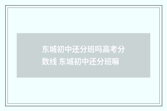 东城初中还分班吗高考分数线 东城初中还分班嘛