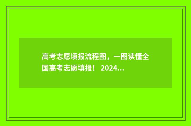 高考志愿填报流程图，一图读懂全国高考志愿填报！ 2024新高考如何填报志愿