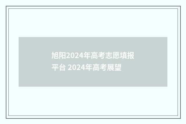 旭阳2024年高考志愿填报平台 2024年高考展望
