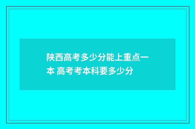 陕西高考多少分能上重点一本 高考考本科要多少分