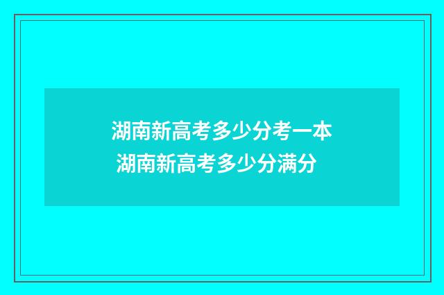 湖南新高考多少分考一本 湖南新高考多少分满分