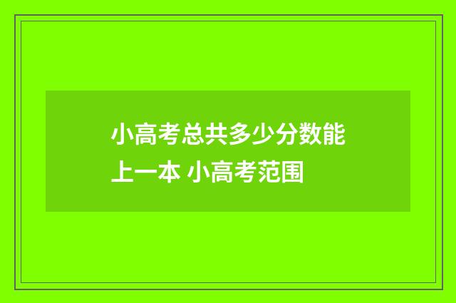 小高考总共多少分数能上一本 小高考范围