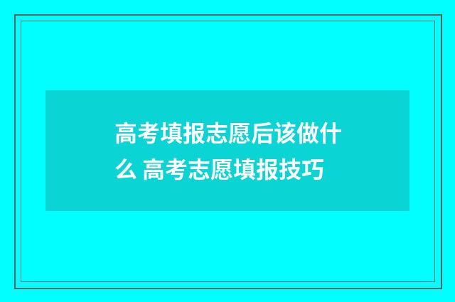 高考填报志愿后该做什么 高考志愿填报技巧