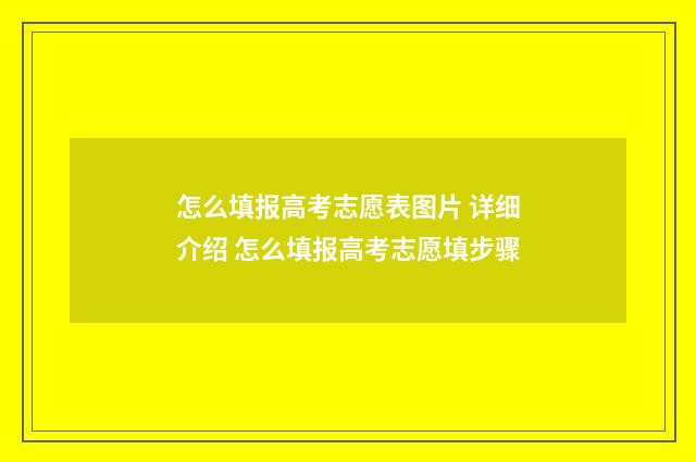 怎么填报高考志愿表图片 详细介绍 怎么填报高考志愿填步骤