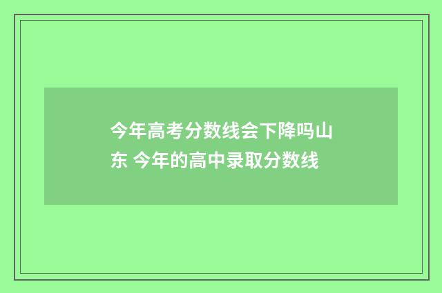 今年高考分数线会下降吗山东 今年的高中录取分数线