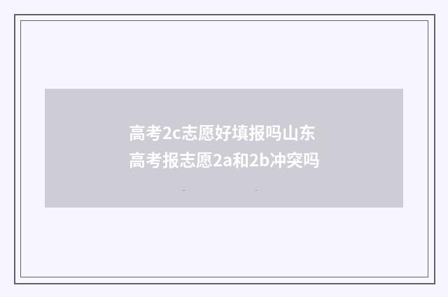高考2c志愿好填报吗山东 高考报志愿2a和2b冲突吗