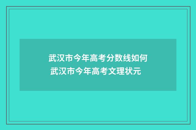 武汉市今年高考分数线如何 武汉市今年高考文理状元