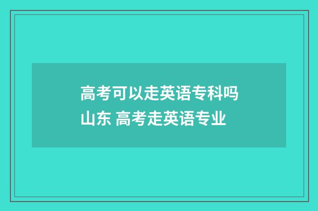 高考可以走英语专科吗山东 高考走英语专业