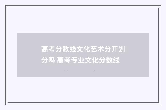 高考分数线文化艺术分开划分吗 高考专业文化分数线