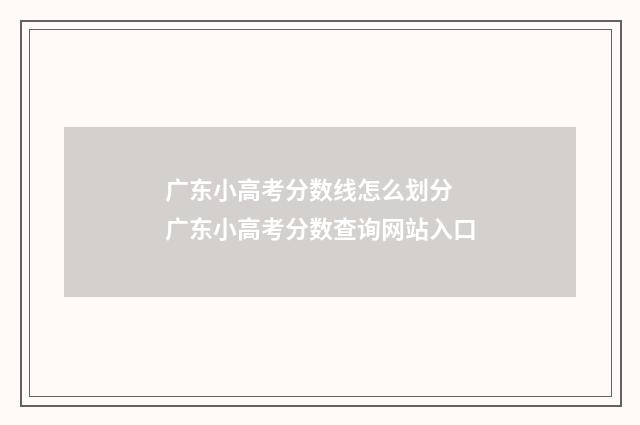 广东小高考分数线怎么划分 广东小高考分数查询网站入口