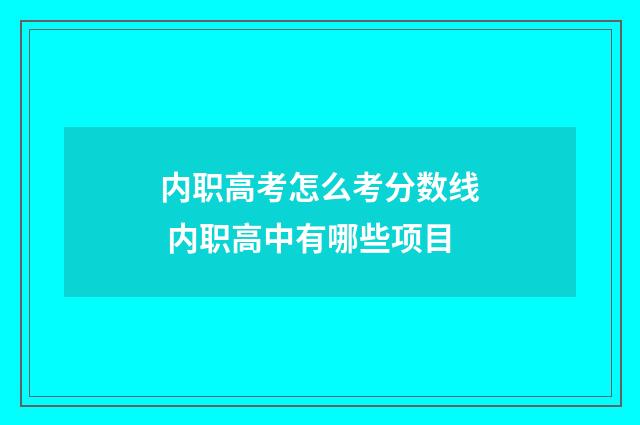 内职高考怎么考分数线 内职高中有哪些项目