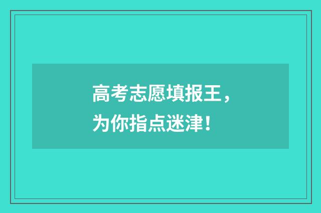 高考志愿填报王，为你指点迷津！