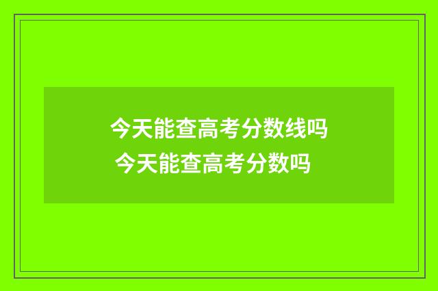 今天能查高考分数线吗 今天能查高考分数吗