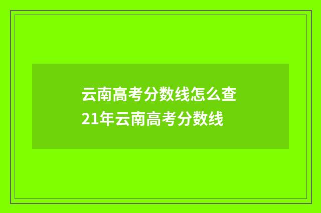 云南高考分数线怎么查 21年云南高考分数线