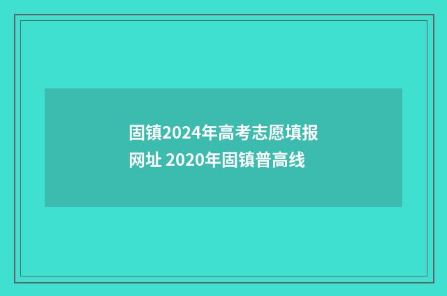 固镇2024年高考志愿填报网址 2020年固镇普高线