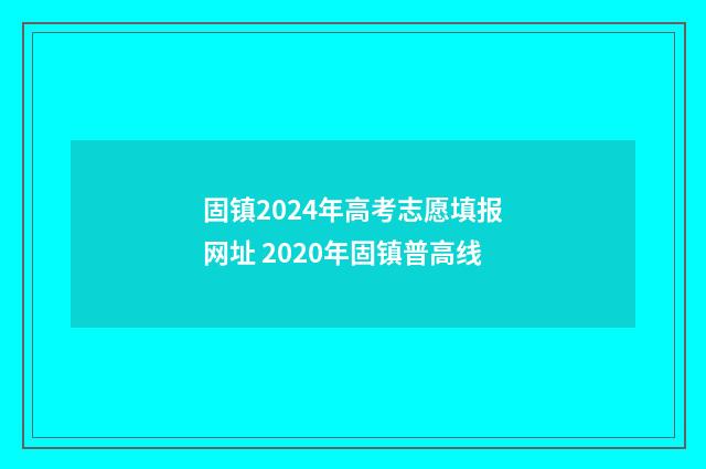 固镇2024年高考志愿填报网址 2020年固镇普高线