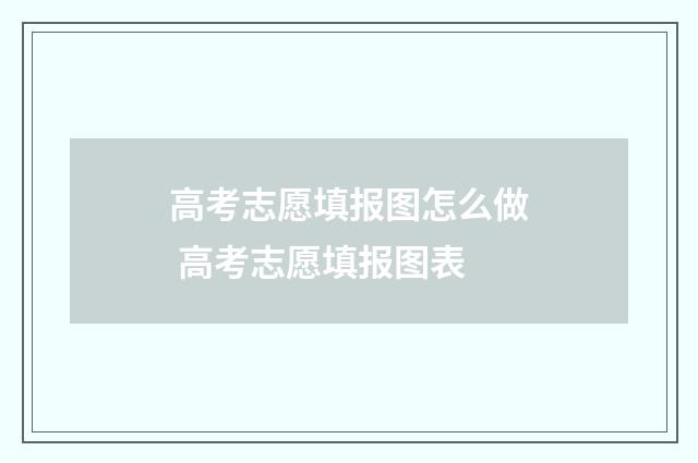 高考志愿填报图怎么做 高考志愿填报图表