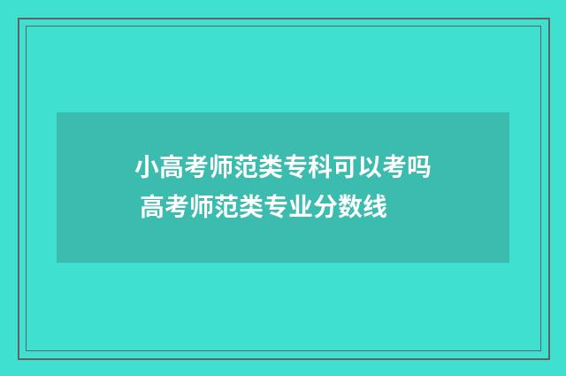 小高考师范类专科可以考吗 高考师范类专业分数线