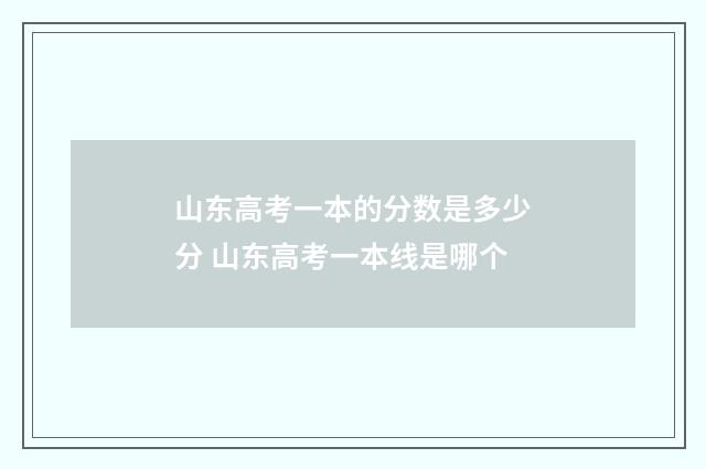 山东高考一本的分数是多少分 山东高考一本线是哪个