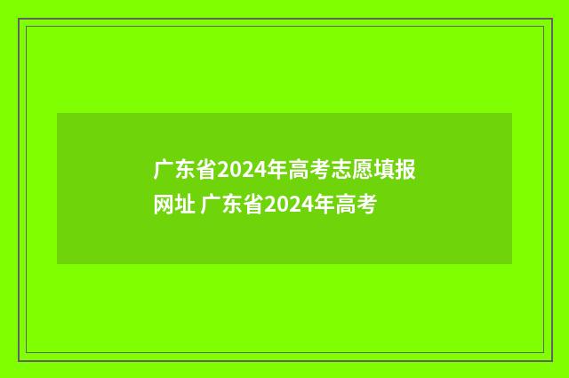 广东省2024年高考志愿填报网址 广东省2024年高考