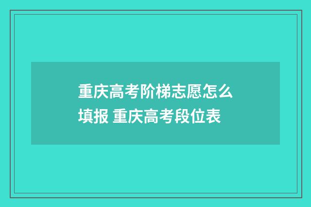 重庆高考阶梯志愿怎么填报 重庆高考段位表
