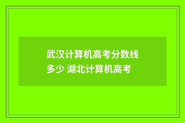 武汉计算机高考分数线多少 湖北计算机高考