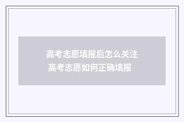 高考志愿填报后怎么关注 高考志愿如何正确填报