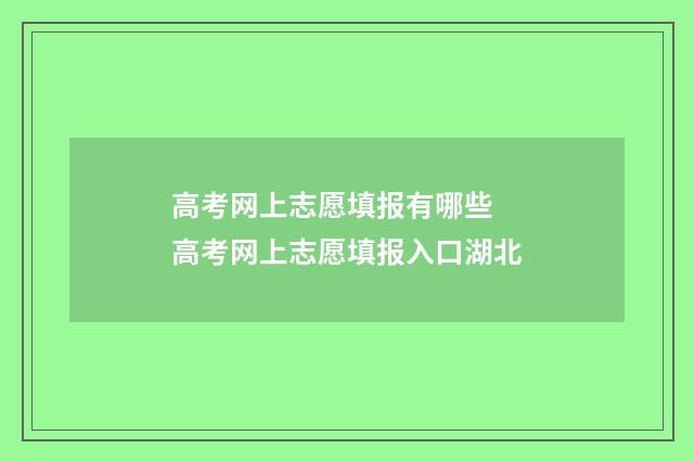 高考网上志愿填报有哪些 高考网上志愿填报入口湖北