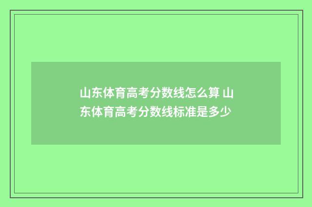 山东体育高考分数线怎么算 山东体育高考分数线标准是多少