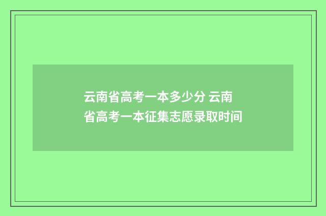 云南省高考一本多少分 云南省高考一本征集志愿录取时间
