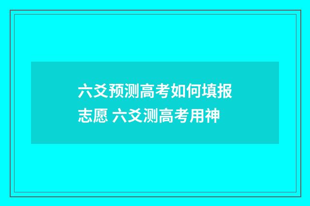 六爻预测高考如何填报志愿 六爻测高考用神