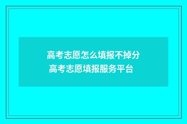 高考志愿怎么填报不掉分 高考志愿填报服务平台