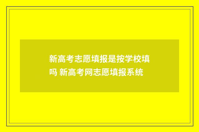 新高考志愿填报是按学校填吗 新高考网志愿填报系统