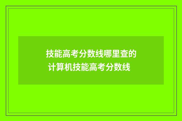 技能高考分数线哪里查的 计算机技能高考分数线