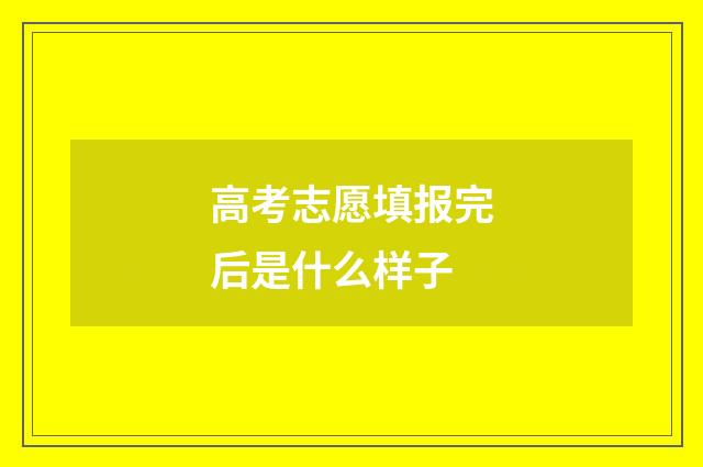 高考志愿填报完后是什么样子