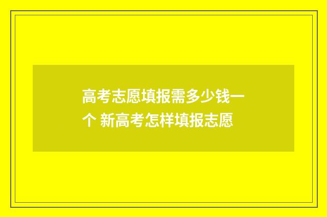 高考志愿填报需多少钱一个 新高考怎样填报志愿