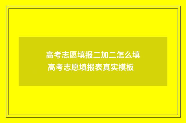 高考志愿填报二加二怎么填 高考志愿填报表真实模板