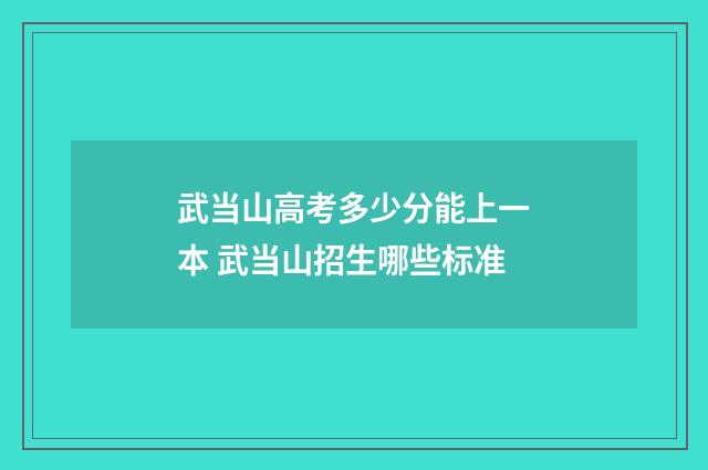 武当山高考多少分能上一本 武当山招生哪些标准