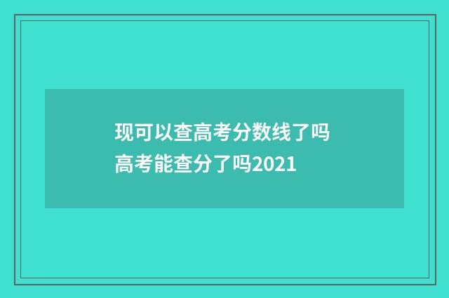 现可以查高考分数线了吗 高考能查分了吗2021