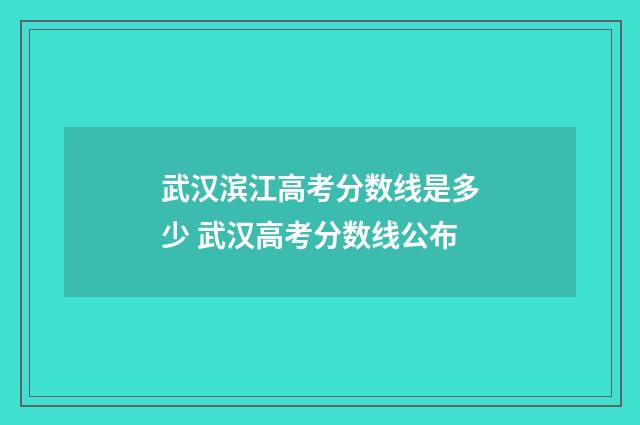 武汉滨江高考分数线是多少 武汉高考分数线公布